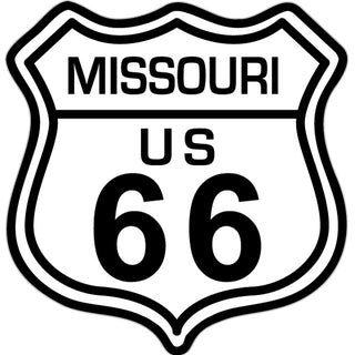 OK4 Route 66 Missouri Black and White Shield Sticker