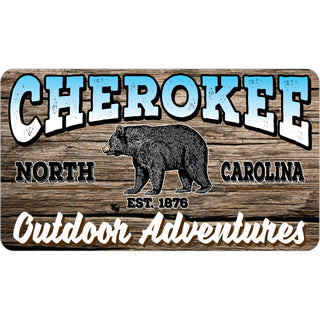 Cherokee  North Carolina   Outdoor Adventures Bear Sign Sticker