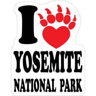 Yosemite National Park   Bear Paw Heart Sticker