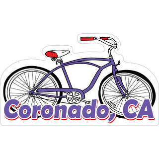 Coronado  CA   Purple Beach Cruiser Sticker