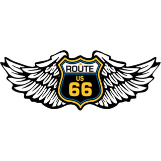 Route 66   Route 66 Winged Shield Sticker