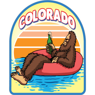 Colorado   Big Foot Inner Tube Drinking Sticker