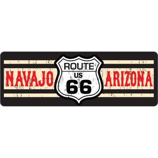 Navajo Arizona Route 66 Shield 3 White Stripes Sticker