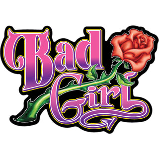 Novelty   Bad Girl Rose Sticker