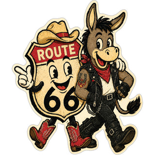 CARTOON SIGN MASCOT BIKER DONKEY R66 Sticker