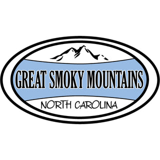 Great Smoky Mountains  NC Mountain Blue Oval Sticker