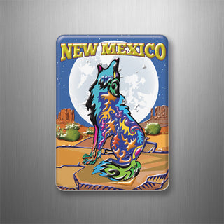 New Mexico Colorful Howling Coyote 3D Magnet