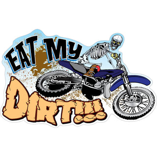 Novelty   Eat My Dirt Skeleton on Bike Sticker