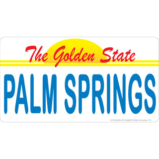 OK4 Palm Springs Golden State License Plate (00604) Sticker