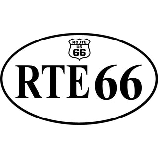 Route 66   Route 66 Shield Euro Oval Sticker
