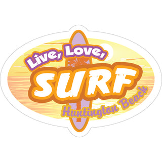 Huntington Beach Live Love Surf Sticker