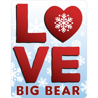 Big Bear Love Heart Snowflake Sticker