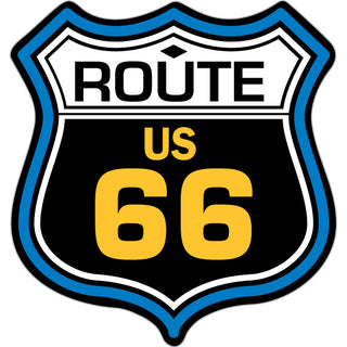 OK4 Route 66 Shield Black and Gold Digital Single Sticker