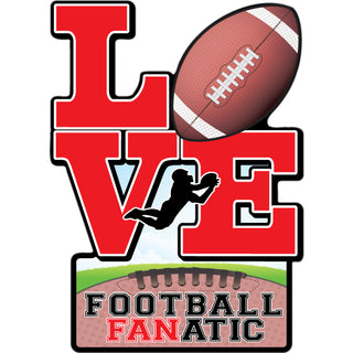Novelty   Love Football Fanatic Vertical Sticker