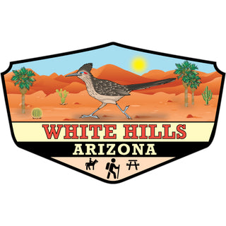 White Hills  AZ Roadrunner Shield Sticker
