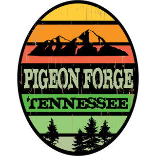 Mountain Stripe Oval   Pigeon Forge  TN Mountain Stripe Oval Sticker