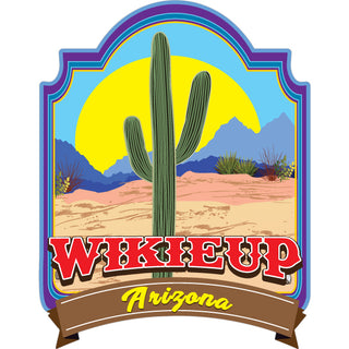 Wikieup Arizona Cactus Sunset Banner Sticker