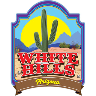OK4 White Hills  AZ Cactus Sunset Banner (01167) Sticker