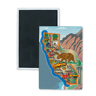 Big Bear   50 States Map California Rectangle Badge Magnet