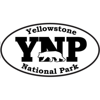 Yellowstone YNP Euro Oval with Bear Image (0229 00237 01) Sticker