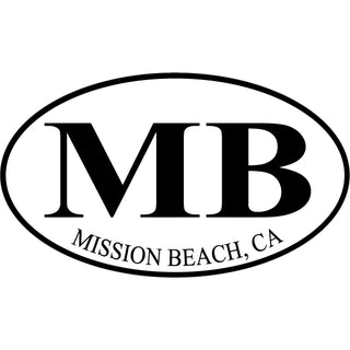 OK4 Mission Beach  CA Black & White Euro MB (00508) Sticker