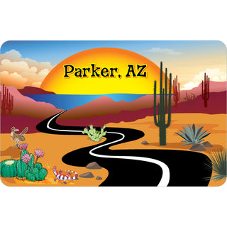 Parker  AZ   Desert Road Scene Sunset Sticker