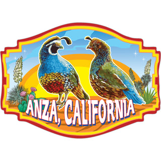 ANZA   Quail Desert Scene Sticker