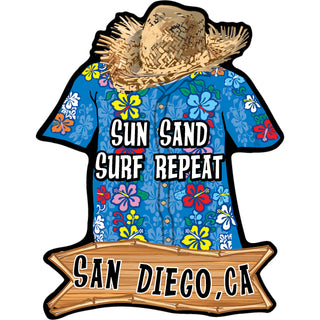 San Diego Hawaiian Shirt Sticker