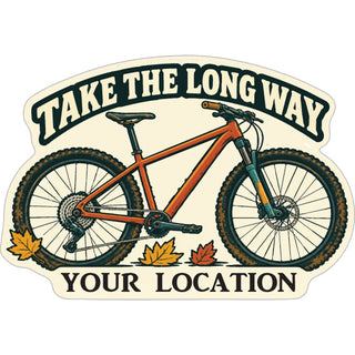 Fall Take the Long Way Mountain Bike Sticker