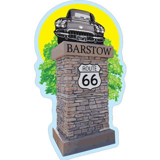 Barstow Route 66 Car on Column Sticker