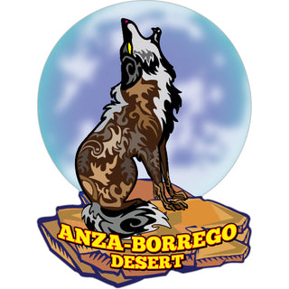 Anza Borrego Desert   Big Moon Coyote Sticker