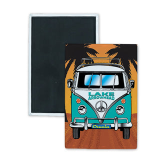 Lake Arrowhead   Bus Front View Rectangle Badge Magnet