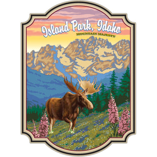 Island Park  Idaho   Moose Mountain Majesty Sticker