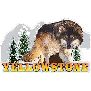 Yellowstone National Park Winter Wolf Sticker