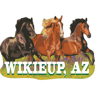 Wikieup AZ Running Horses Sticker