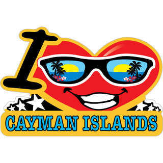 Cayman Islands B.W.I Heart Happy Face Sticker