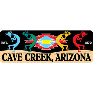 Cave Creek  Arizona est. 1870   Four Kokopellis Sticker
