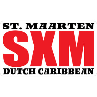 St. Maarten SXM Dutch Caribbean Fat Red Letters Sticker