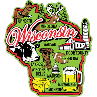 GP SB100 Wisconsin State with Icons Sticker Sticker