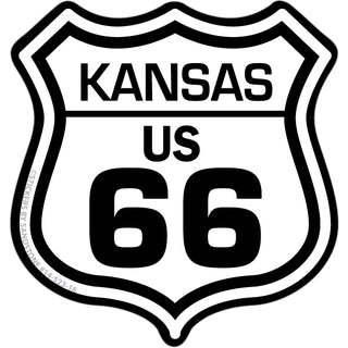 Kansas   Black and White Shield Sticker