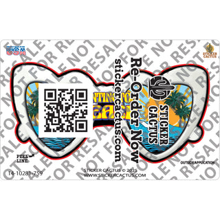 Huntington Beach Heart Glasses Sticker
