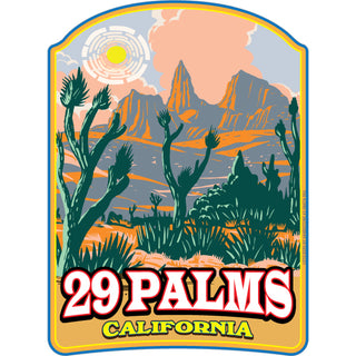 OK4 Twentynine Palms  CA Orange Mountains Desert Sticker