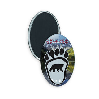 Colorado Bear Paw Vert Oval Badge Magnet