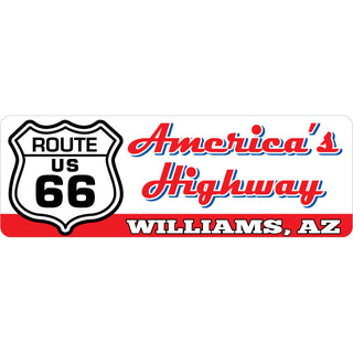 Williams  AZ   Americas Highway with Rt. 66 Shield Sticker