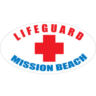 Mission Beach Lifeguard Oval mini Sticker