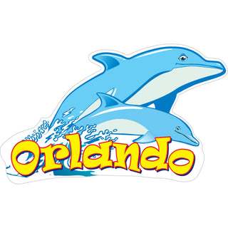 OK4 Orlando  FL 2 Dolphins Jumping Sticker