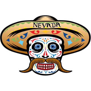 Nevada   Fu Man Chu Sombrero Skull Sticker