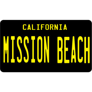 OK4 Mission Beach  CA Black License Plate Sticker