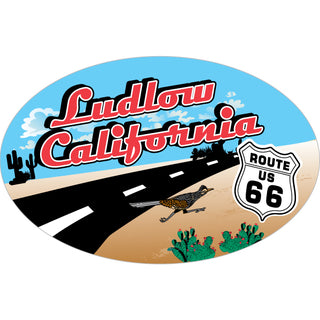 Ludlow California Route 66 Desert Oval Sticker
