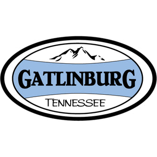 Gatlinburg  TN   Blue Banner Mountain Oval Sticker